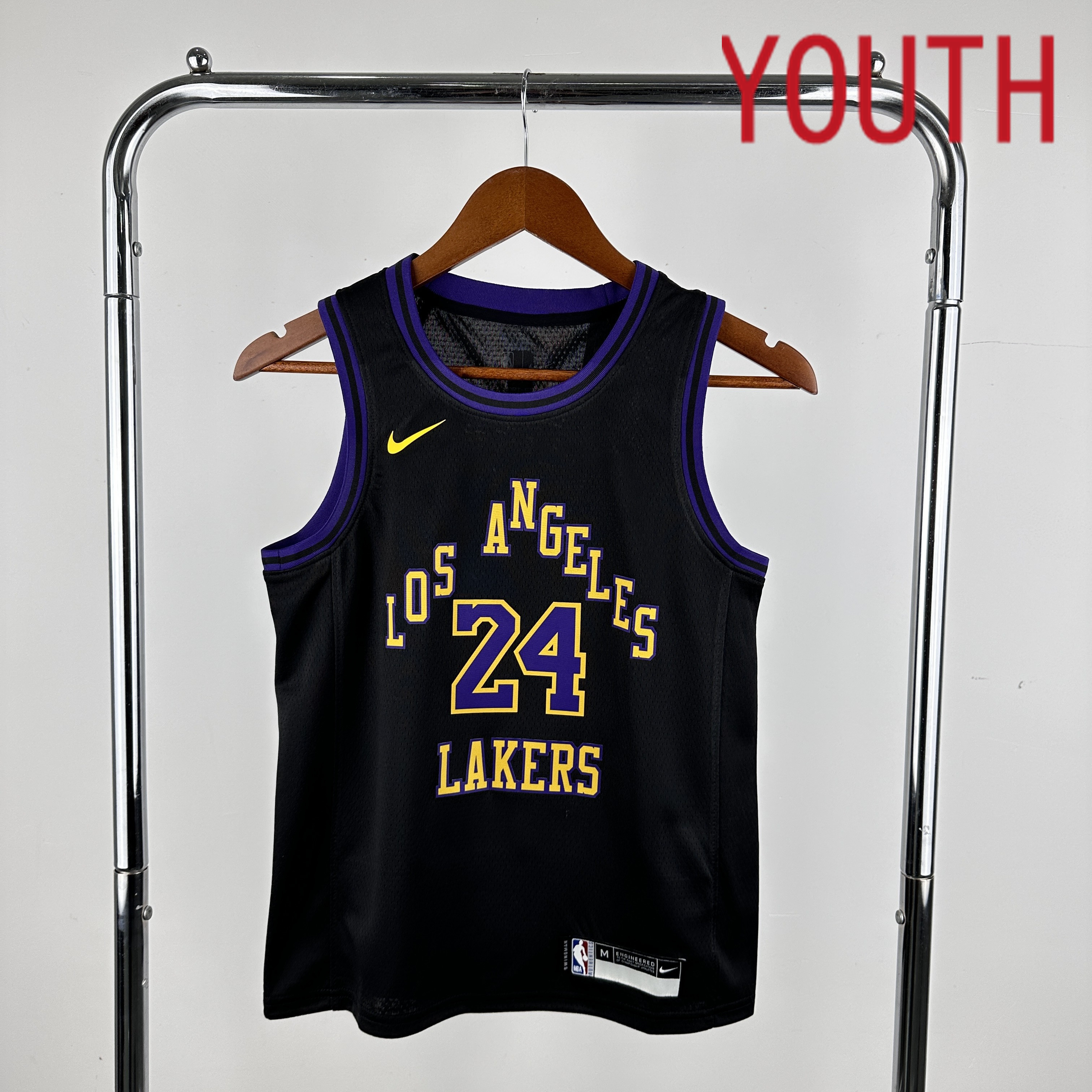 Youth Los Angeles Lakers #24 Bryant Black City Edition Nike 2024 NBA Jersey->youth nba jersey->Youth Jersey